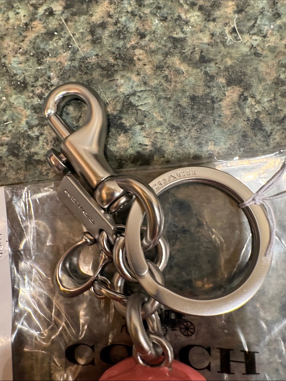 Nwt Pink Resin Bunny Rabbit Coach Bag Charm in silver. . PRICE IS FIRM !! - Picture 3 of 6